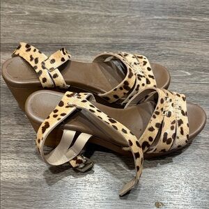 Boden Animal Print Wedge Sandals